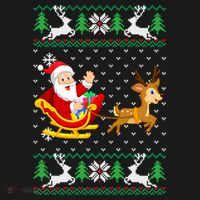 Santa And Reindeer Ugly Christmas Ornament thumb 1