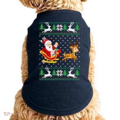 Santa And Reindeer Ugly Christmas Doggie Tank