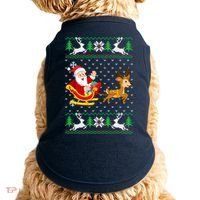 Santa And Reindeer Ugly Christmas Doggie Tank thumb 0