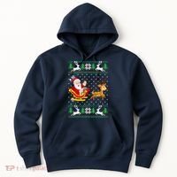 Santa And Reindeer Ugly Christmas Hoodie thumb 0