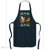 Santa And Reindeer Ugly Christmas Apron thumb 0