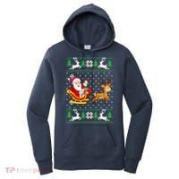 Santa And Reindeer Ugly Christmas Women's Hoodie thumb 0