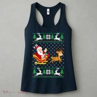 Santa And Reindeer Ugly Christmas Women's Tank Top thumb 3