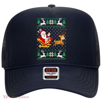 Santa And Reindeer Ugly Christmas Hat