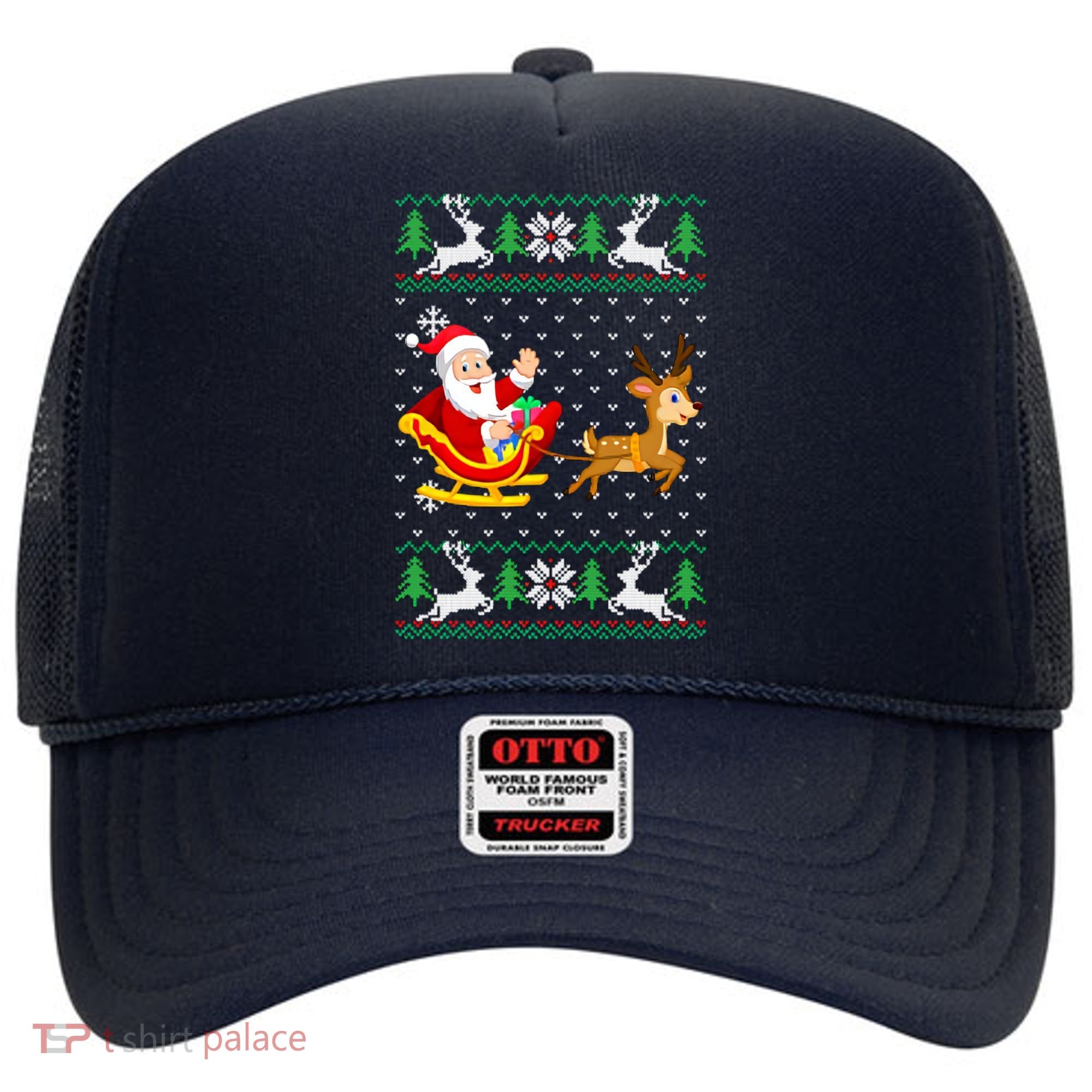Santa And Reindeer Ugly Christmas Hat