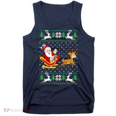 Santa And Reindeer Ugly Christmas Tank Top