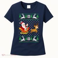 Santa And Reindeer Ugly Christmas Women's T-Shirt thumb 0