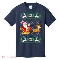 Santa And Reindeer Ugly Christmas Kids T-Shirt thumb 0