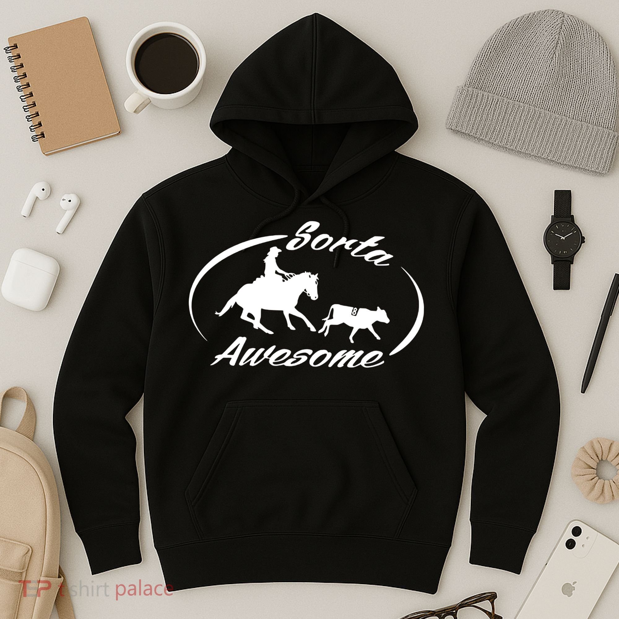 Sorta Awesome Ranch Sorting Western Horse Funny Cow Country Hoodie