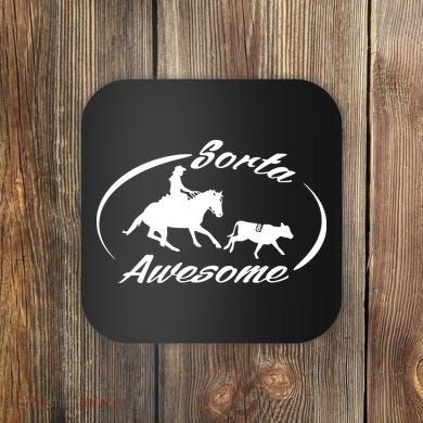 Sorta Awesome Ranch Sorting Western Horse Funny Cow Country Coaster