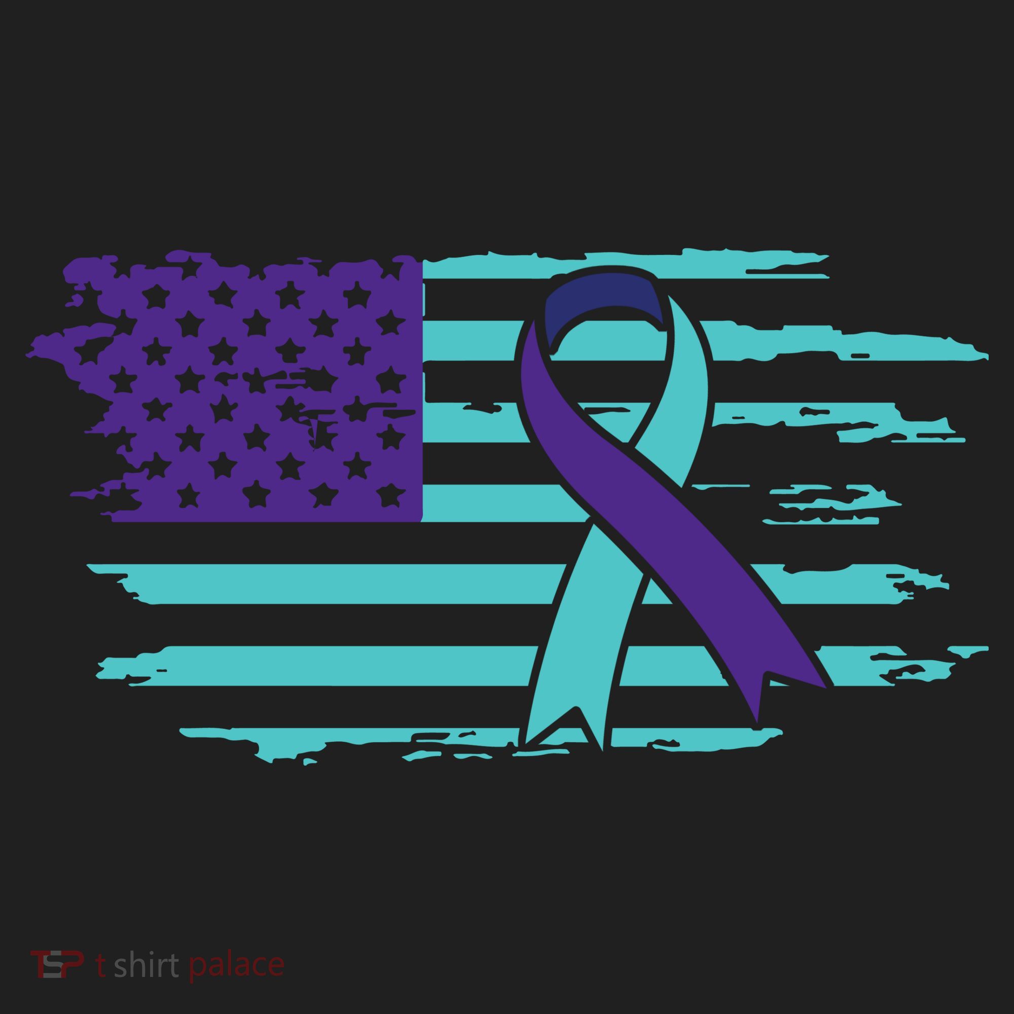 Suicide Awareness Ribbon American Flag Women's Sweatshirt