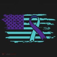 Suicide Awareness Ribbon American Flag Coaster thumb 2