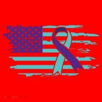 Suicide Awareness Ribbon American Flag Santa Hat thumb 1