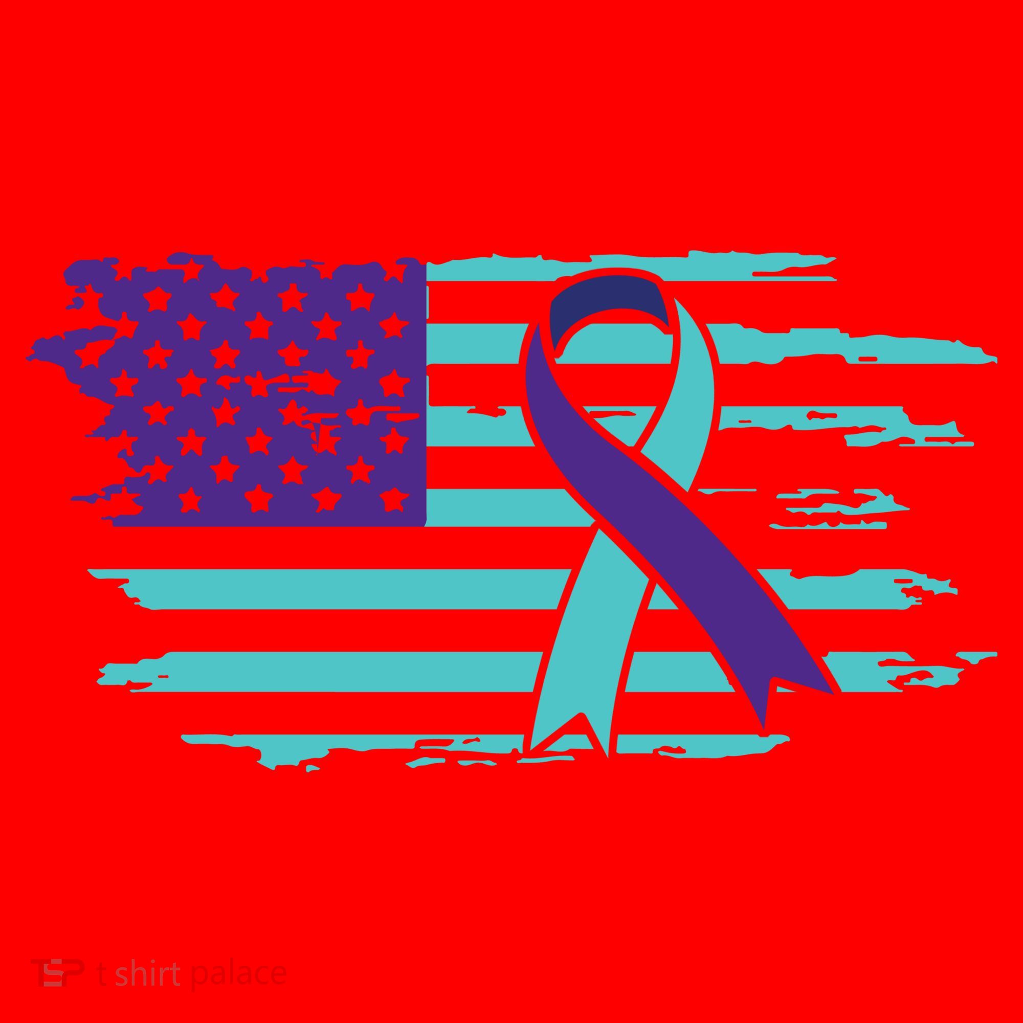 Suicide Awareness Ribbon American Flag Santa Hat