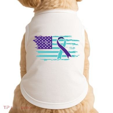 Suicide Awareness Ribbon American Flag Doggie Tank