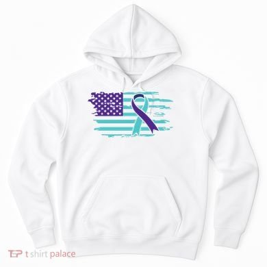 Suicide Awareness Ribbon American Flag Hoodie