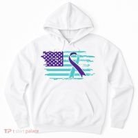Suicide Awareness Ribbon American Flag Hoodie thumb 0