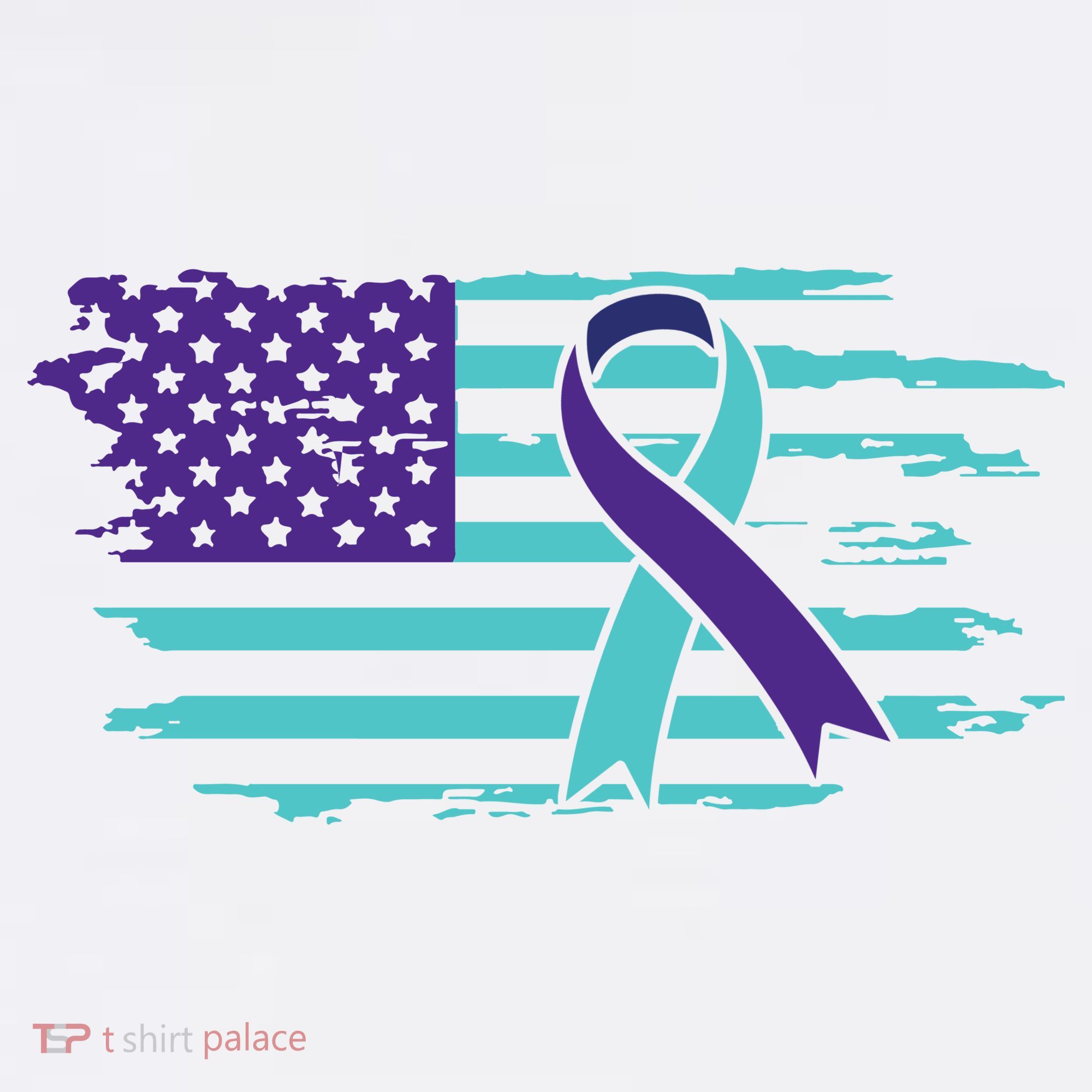 Suicide Awareness Ribbon American Flag T-Shirt