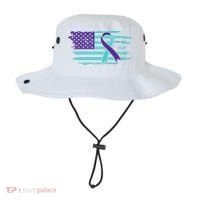 Suicide Awareness Ribbon American Flag Bucket Hat thumb 0