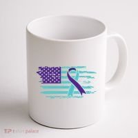 Suicide Awareness Ribbon American Flag Coffee Mug thumb 1