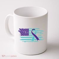 Suicide Awareness Ribbon American Flag Coffee Mug thumb 0