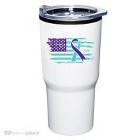 Suicide Awareness Ribbon American Flag Tumbler thumb 0