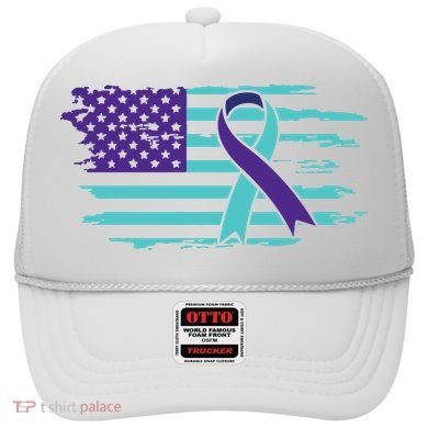 Suicide Awareness Ribbon American Flag Hat