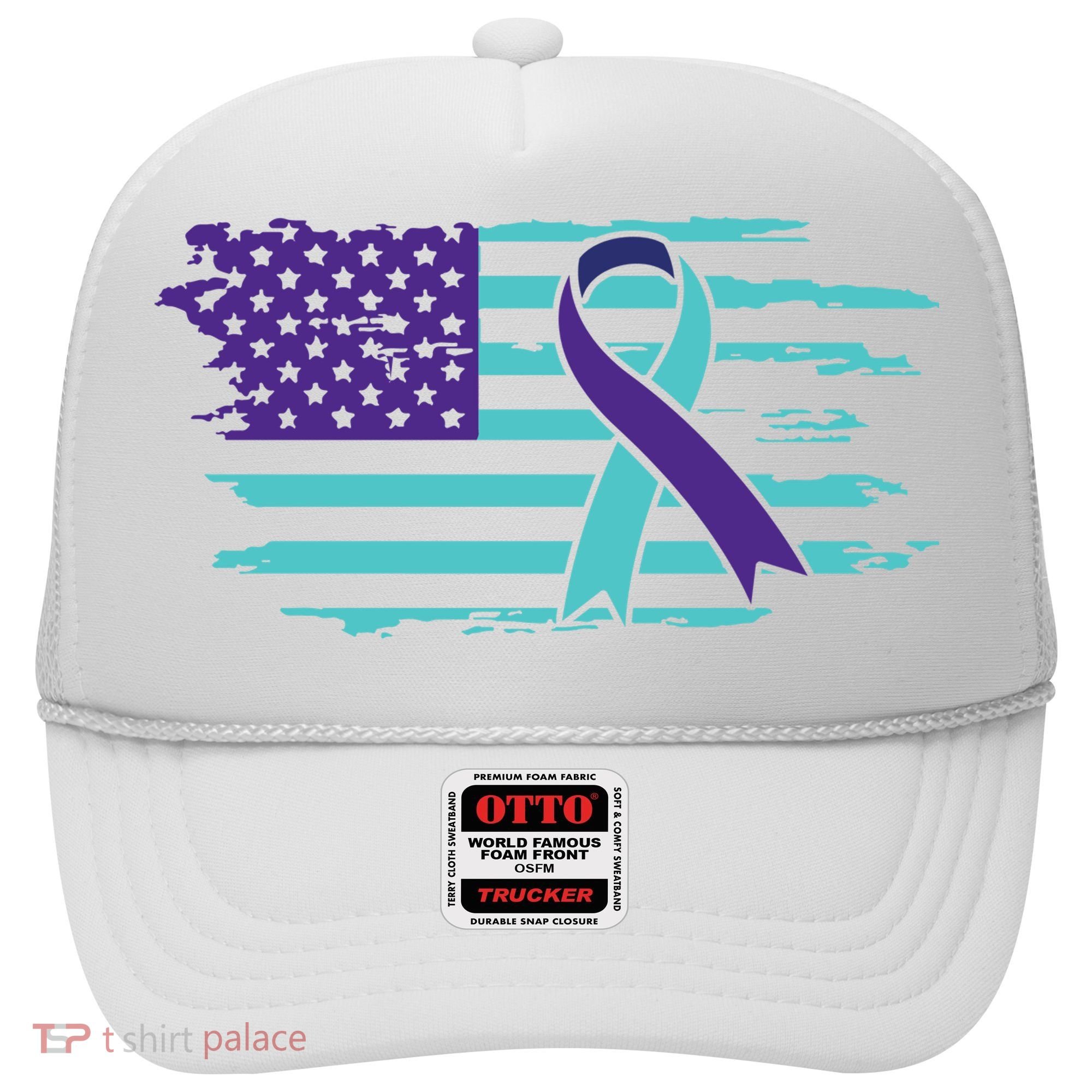 Suicide Awareness Ribbon American Flag Hat