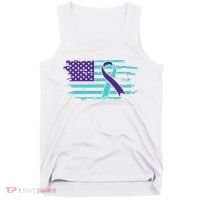Suicide Awareness Ribbon American Flag Tank Top thumb 0