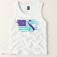 Suicide Awareness Ribbon American Flag Tank Top thumb 2