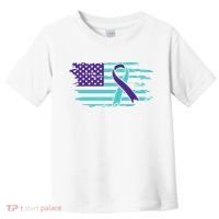 Suicide Awareness Ribbon American Flag Toddler T-Shirt thumb 0