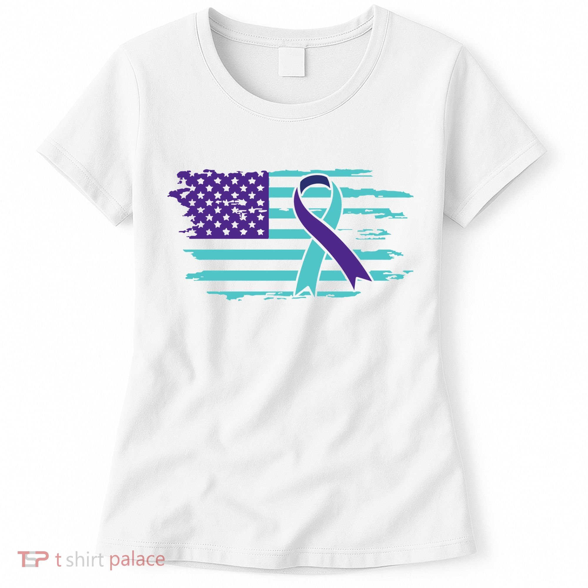 Suicide Awareness Ribbon American Flag Women's T-Shirt