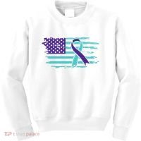 Suicide Awareness Ribbon American Flag Kids Sweatshirt thumb 0