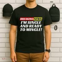Single And Ready To Mingle Funny Sarcastic Breakup Divorce T-Shirt thumb 6
