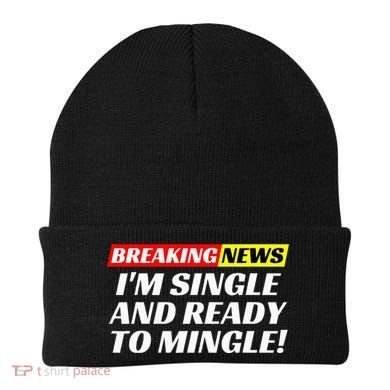Single And Ready To Mingle Funny Sarcastic Breakup Divorce Beanie