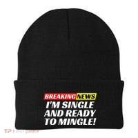 Single And Ready To Mingle Funny Sarcastic Breakup Divorce Beanie thumb 0
