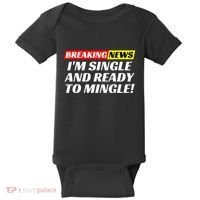 Single And Ready To Mingle Funny Sarcastic Breakup Divorce Baby Bodysuit thumb 0
