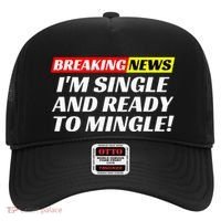Single And Ready To Mingle Funny Sarcastic Breakup Divorce Hat thumb 0