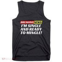 Single And Ready To Mingle Funny Sarcastic Breakup Divorce Tank Top thumb 0
