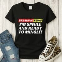 Single And Ready To Mingle Funny Sarcastic Breakup Divorce Women's T-Shirt thumb 3