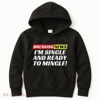 Single And Ready To Mingle Funny Sarcastic Breakup Divorce Kids Hoodie thumb 0