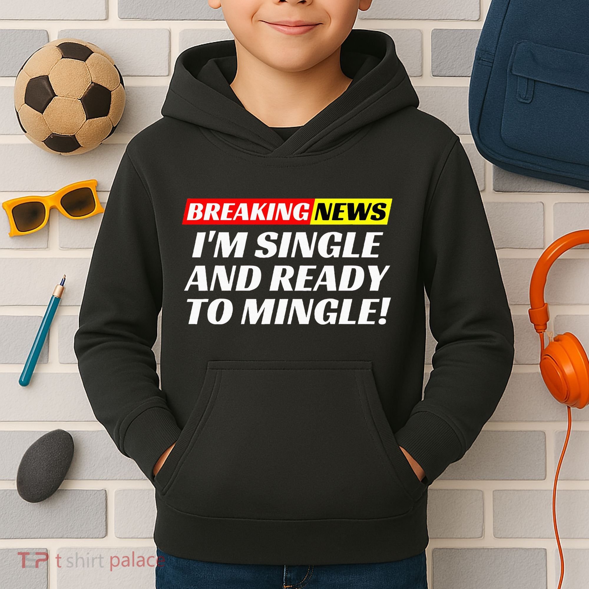 Single And Ready To Mingle Funny Sarcastic Breakup Divorce Kids Hoodie