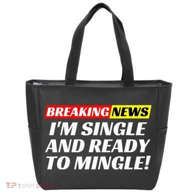 Single And Ready To Mingle Funny Sarcastic Breakup Divorce Tote Bag
