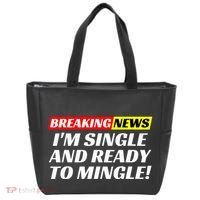 Single And Ready To Mingle Funny Sarcastic Breakup Divorce Tote Bag thumb 0