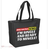 Single And Ready To Mingle Funny Sarcastic Breakup Divorce Tote Bag thumb 2