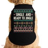 Single And Ready To Jingle Ugly Sweater Christmas Gift Doggie Tank thumb 0