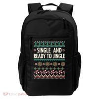 Single And Ready To Jingle Ugly Sweater Christmas Gift Backpack thumb 0