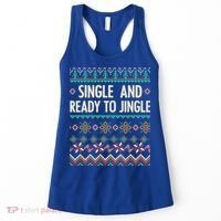 Single And Ready To Jingle Ugly Sweater Christmas Gift Women's Tank Top thumb 0