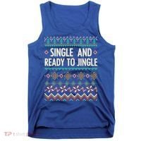 Single And Ready To Jingle Ugly Sweater Christmas Gift Tank Top thumb 0