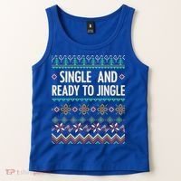 Single And Ready To Jingle Ugly Sweater Christmas Gift Tank Top thumb 2